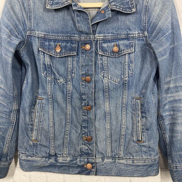 Madewell Blue Denim Jacket Womens Small Button Front Classic Jean Jacket - Picture 6 of 15